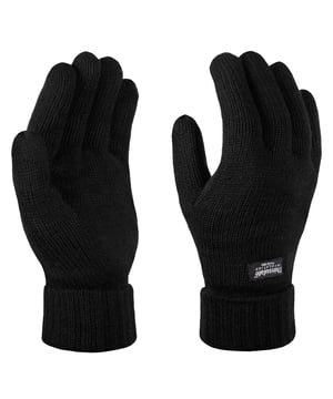 THMO Kids Winter Fingerless Gloves | Thermal Warm Fleece Lined Thinsulate Gloves - Black
